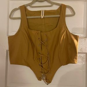 Samantha Pleet Shield Corset Top - Mustard Yellow - Size 16 - Damaged/Imperfect